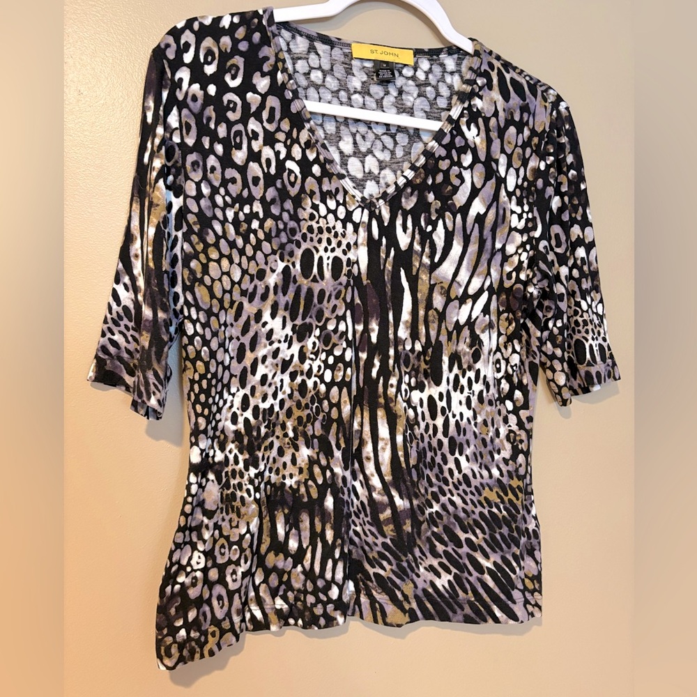 ST. John maximalist abstract animal print stretchy bodycon lightweight y2k